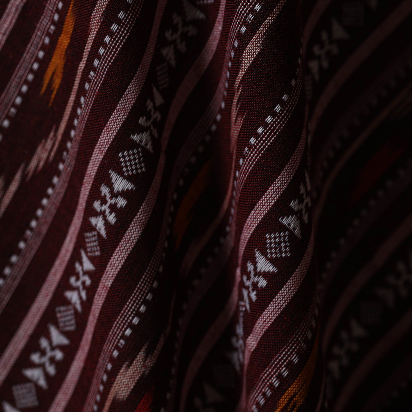 Cotton pochampally dabi ikat fabric 18 - handcrafted