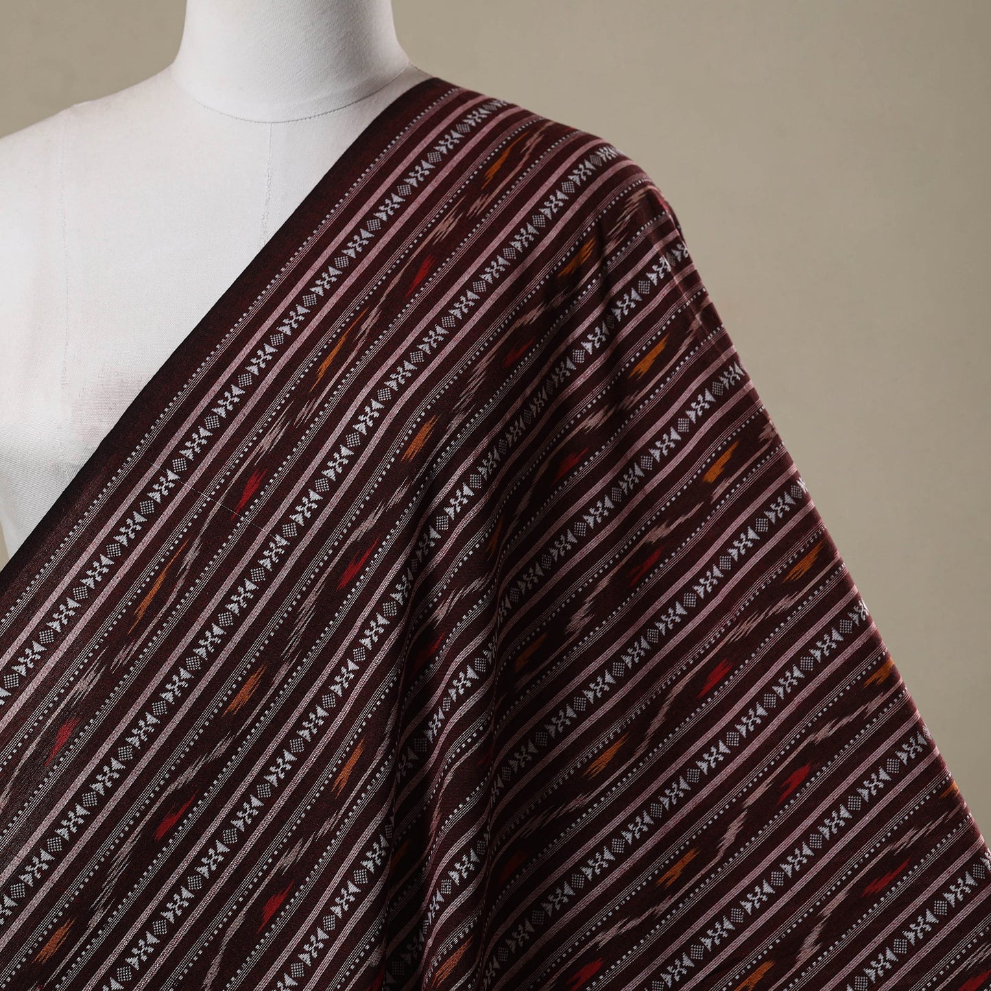 Cotton pochampally dabi ikat fabric 18 - handcrafted