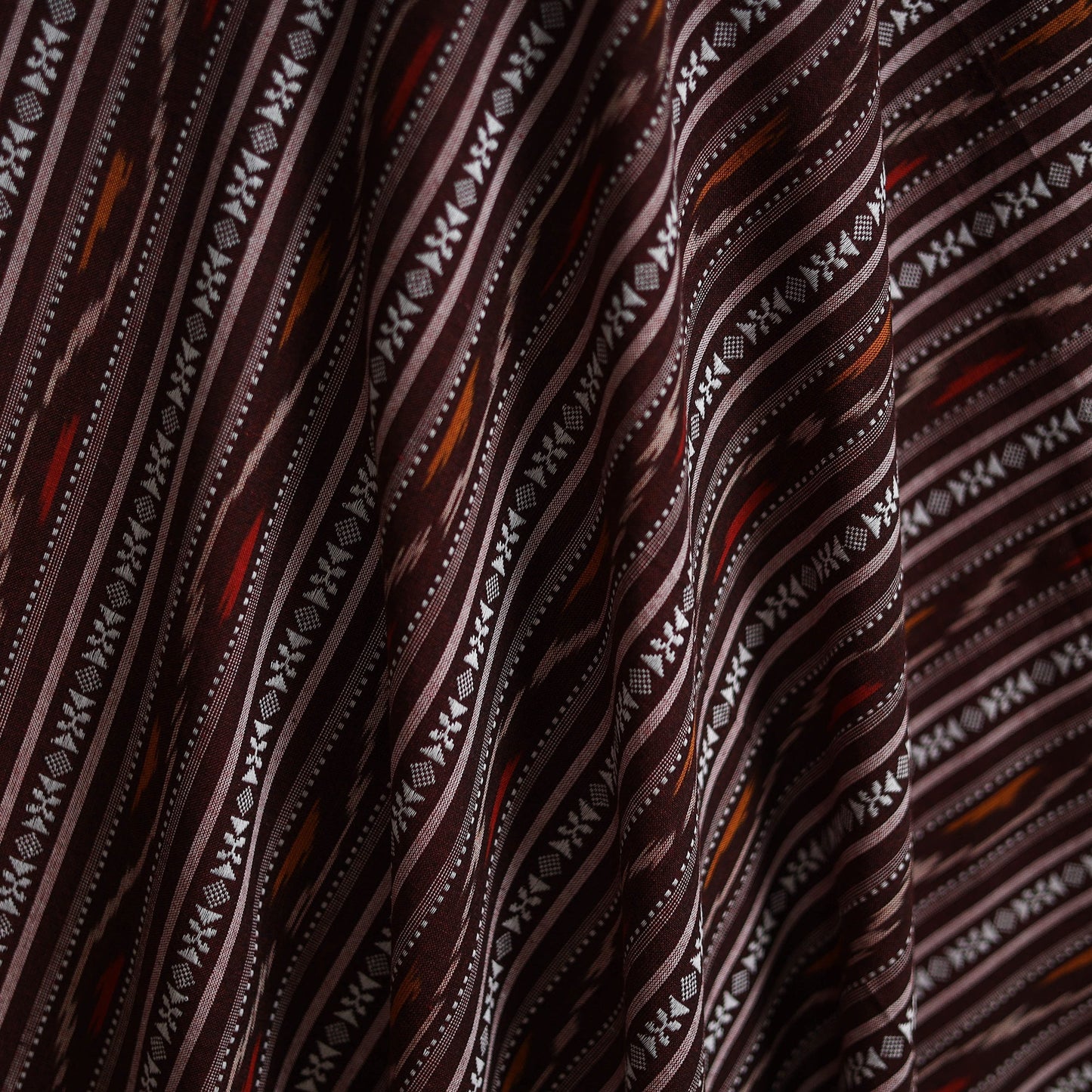 Cotton pochampally dabi ikat fabric 24 - handcrafted