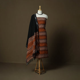 Handloom cotton pochampally ikat 3pc unstitched dress