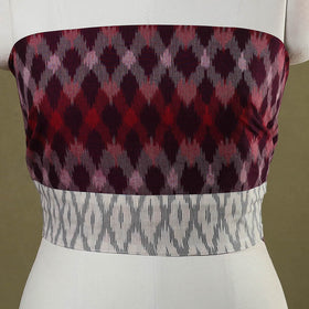 Maroon Cotton Pochampally Ikat Blouse Piece