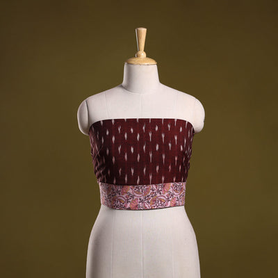 Cotton pochampally ikat blouse piece 24 - handcrafted