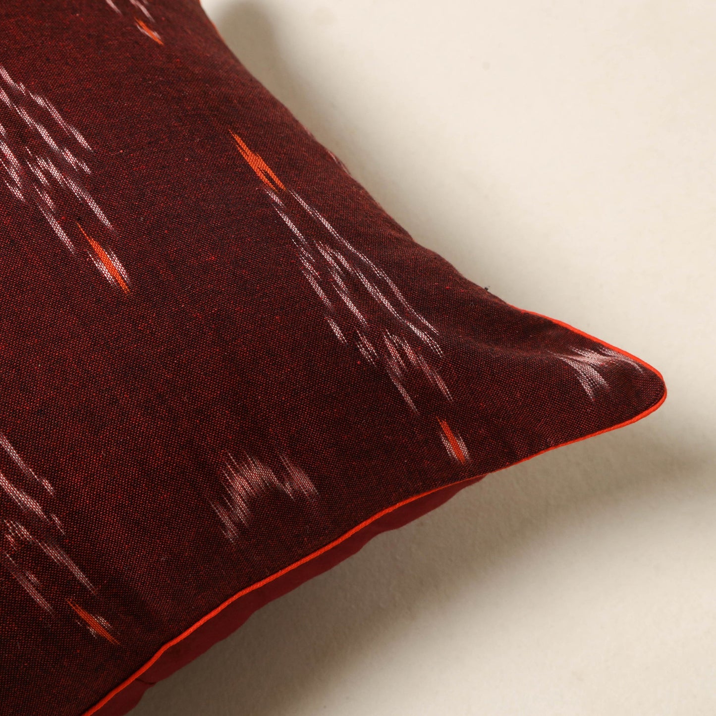 Maroon - cotton pochampally ikat cushion cover 74
