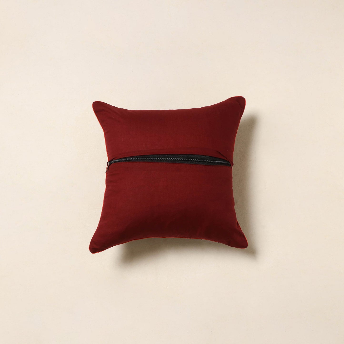 Maroon - cotton pochampally ikat cushion cover 74