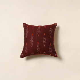 Maroon - cotton pochampally ikat cushion cover 74