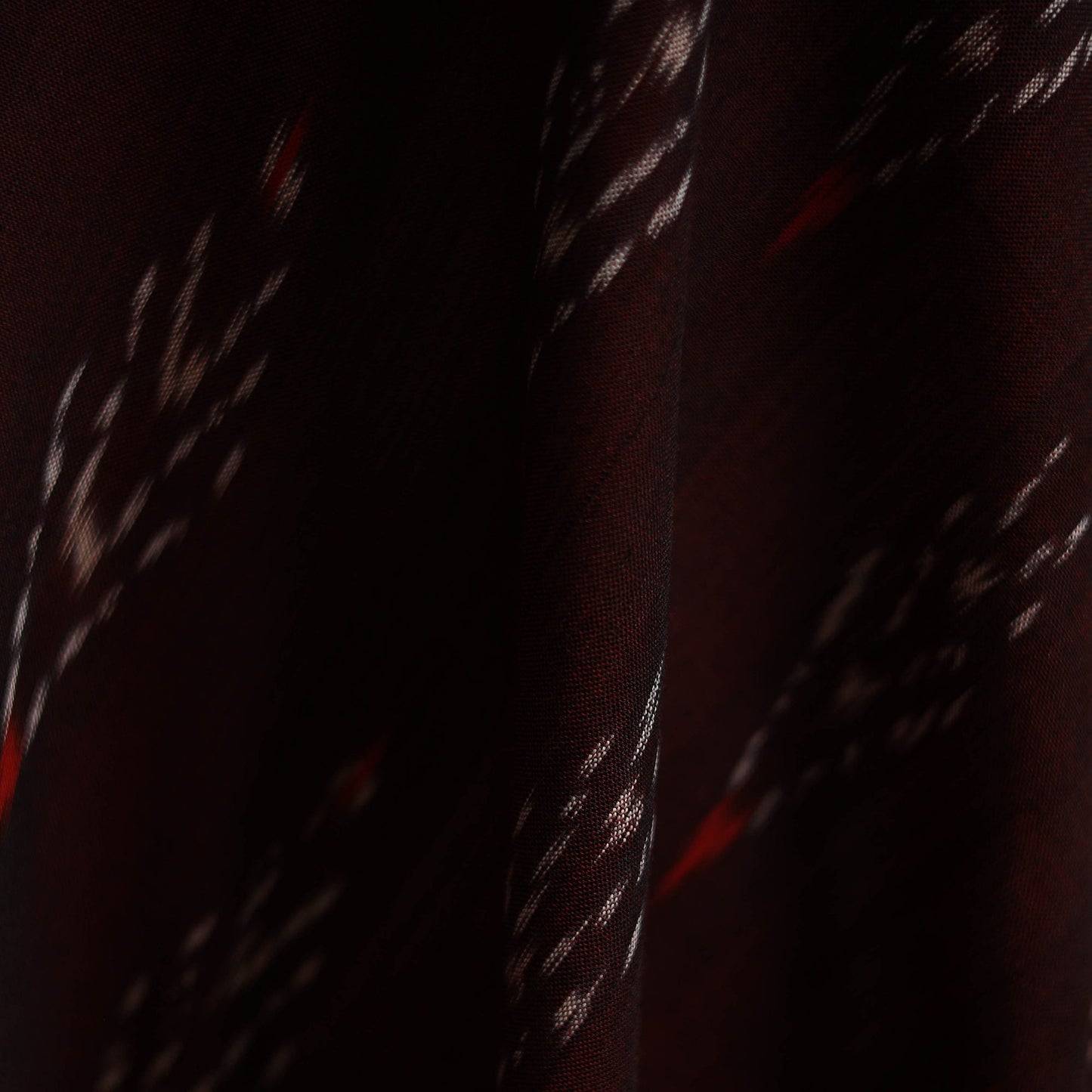 Maroon - cotton pochampally ikat fabric 04 - handcrafted