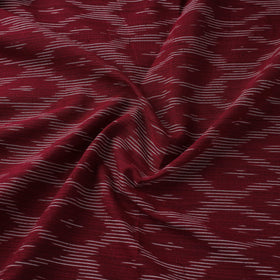 Maroon Cotton Pochampally Ikat Fabric