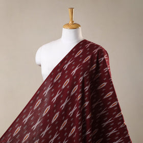 Maroon - cotton pochampally ikat fabric 20 - handcrafted