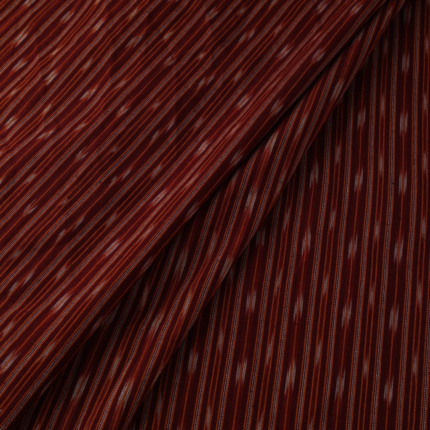 Maroon Cotton Pochampally Ikat Fabric