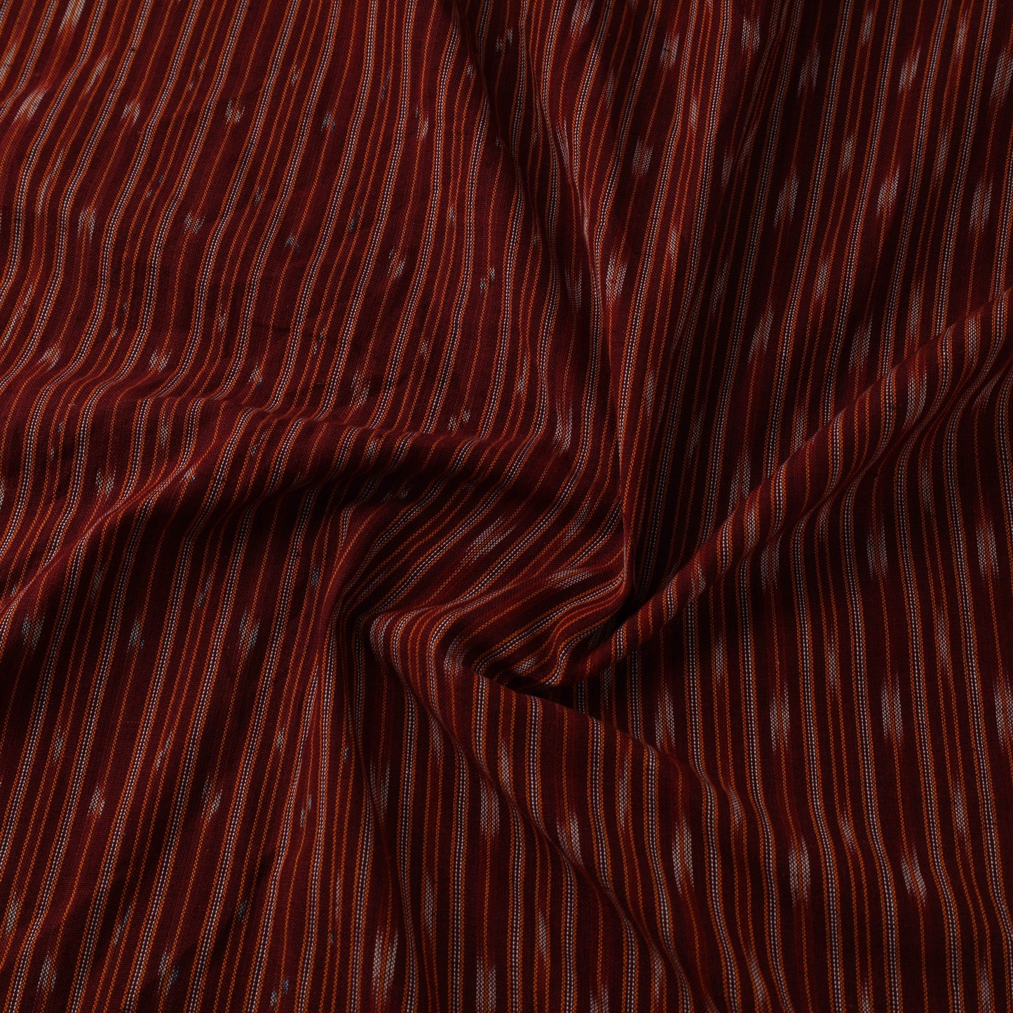 Maroon Cotton Pochampally Ikat Fabric