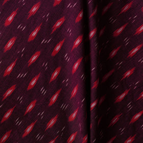 Maroon - cotton pochampally ikat fabric 28 - handcrafted