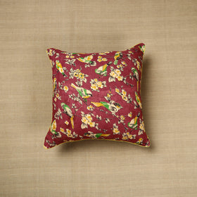  Maroon Cotton Printed Kalamkari Cushion Cover