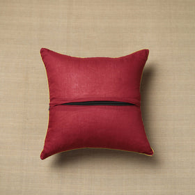 Maroon - cotton printed kalamkari cushion cover (16 x 16