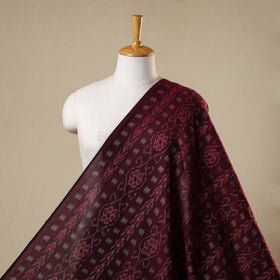 Maroon Cotton Sambalpuri Ikat Fabric