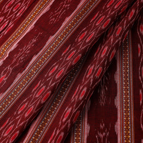 Maroon Cotton Sambalpuri Ikat Fabric