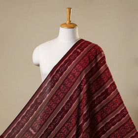 Maroon Cotton Sambalpuri Ikat Fabric