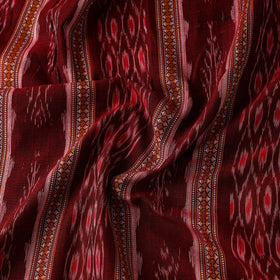 Maroon Cotton Sambalpuri Ikat Fabric