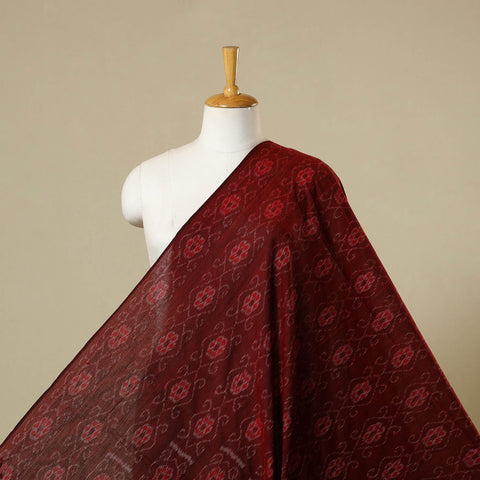 Maroon - cotton sambalpuri ikat fabric 21 - handcrafted