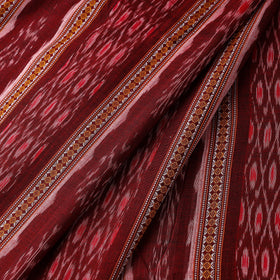Maroon Cotton Sambalpuri Ikat Fabric