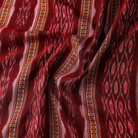 Maroon Cotton Sambalpuri Ikat Fabric