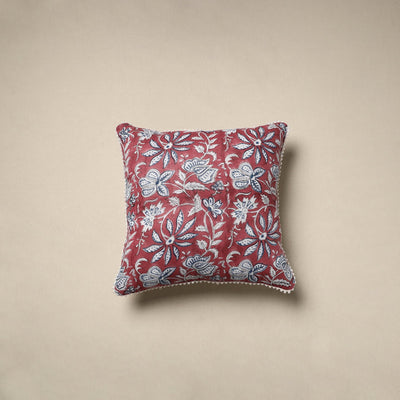Cotton sanganeri cushion cover 13 - handcrafted