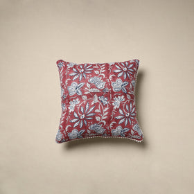 Cotton sanganeri cushion cover 13 - handcrafted