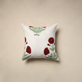 Cotton sanganeri cushion cover (16 x 16 in) 74 - handcrafted