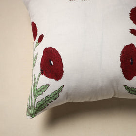Cotton sanganeri cushion cover (16 x 16 in) 74 - handcrafted