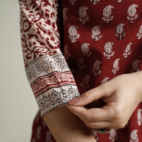 Buy Block Print Cotton Straight Bagh Kurta For Women
