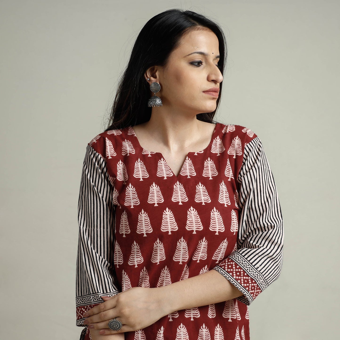  Block Print Cotton Straight Bagh Kurta For Women