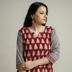  Block Print Cotton Straight Bagh Kurta For Women