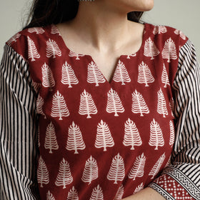  Block Print Cotton Straight Bagh Kurta For Women