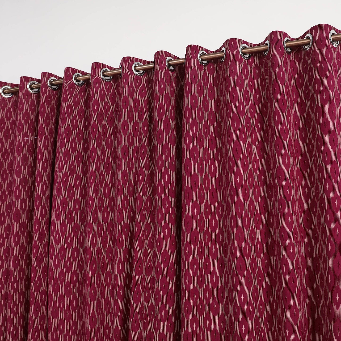 Maroon - cotton window pochampally ikat curtain (5 x 3