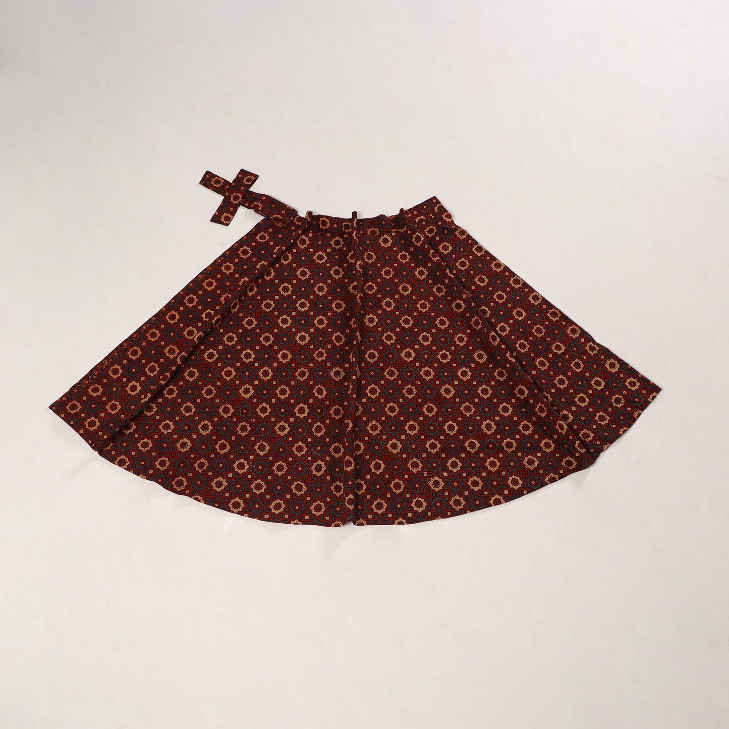 Maroon - cotton wrap around skirt 37 - handcrafted