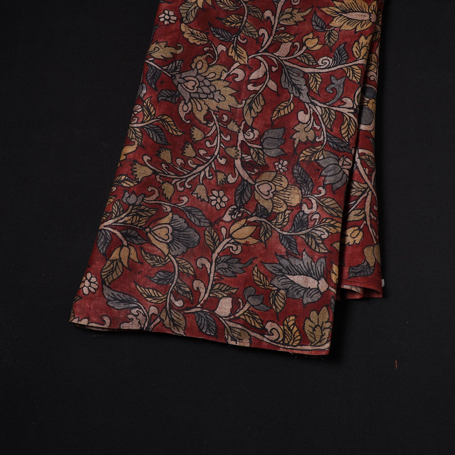 Maroon - desi tussar silk handpainted srikalahasti pen