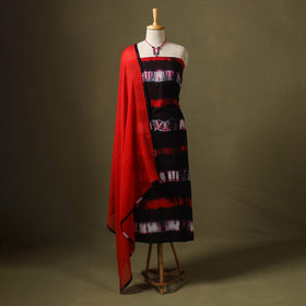 Maroon - designer! Shibori cotton unstitched dress material