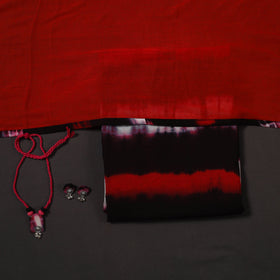 Maroon - designer! Shibori cotton unstitched dress material