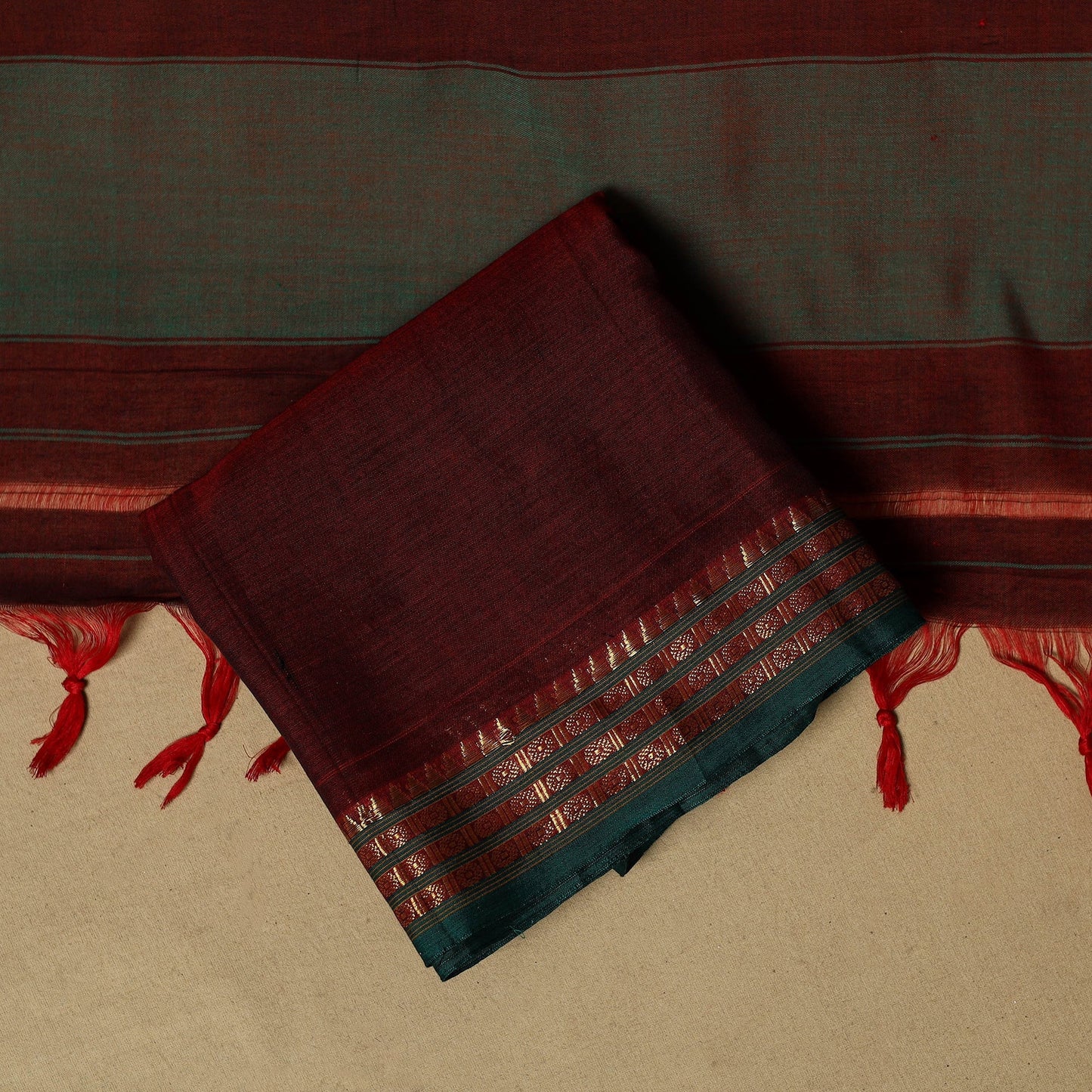 Dharwad cotton 3pc unstitched dress material with border 02