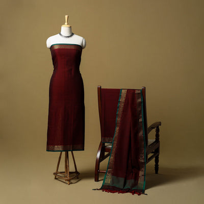 Dharwad cotton 3pc unstitched dress material with border 02