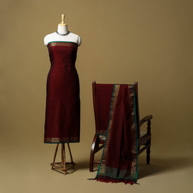 Dharwad cotton 3pc unstitched dress material with border 02