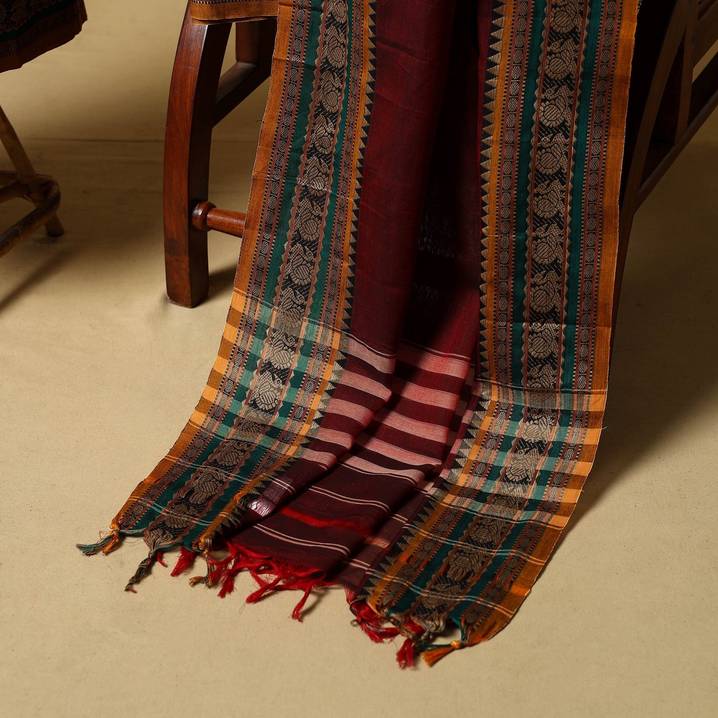 Dharwad cotton 3pc unstitched dress material with border 14