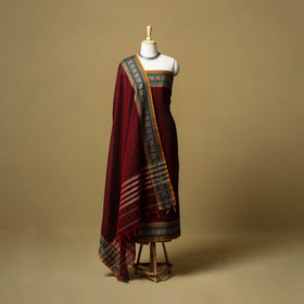 Dharwad cotton 3pc unstitched dress material with border 14