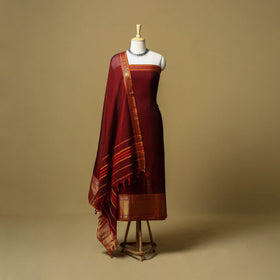 Dharwad cotton 3pc unstitched dress material with border 24