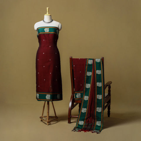 Dharwad cotton 3pc unstitched dress material with border 31