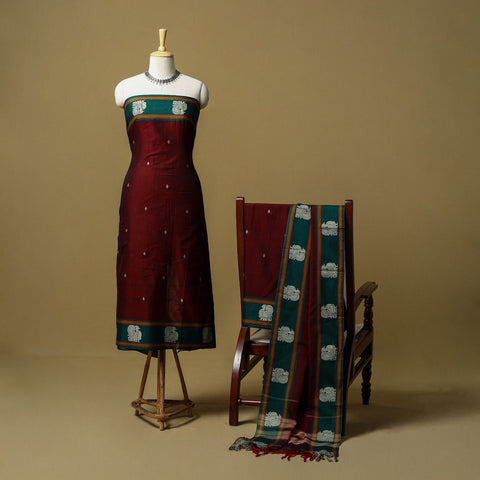 Dharwad cotton 3pc unstitched dress material with border 34