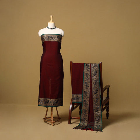 Dharwad cotton 3pc unstitched dress material with border 44