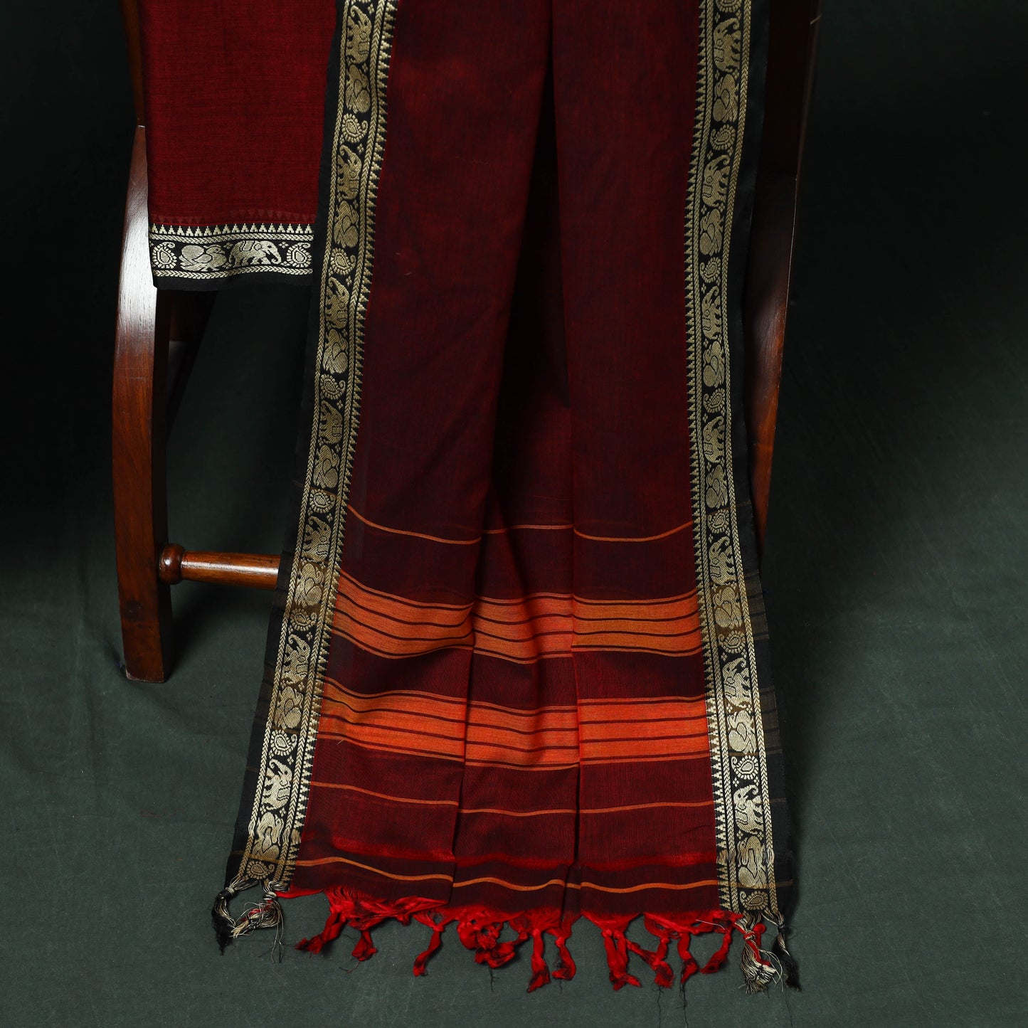 Dharwad cotton 3pc unstitched dress material with thread