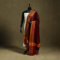 Maroon - dharwad cotton dupatta with zari border 03