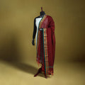 Maroon - dharwad cotton dupatta with zari border 12