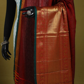 Maroon - dharwad cotton dupatta with zari border 28